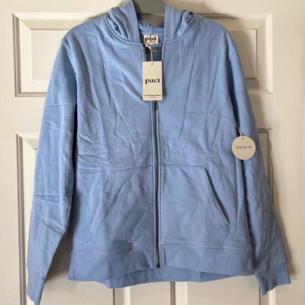 Pact Women's Light Blue Zip-Up Hoodie - Picture 7 of 9